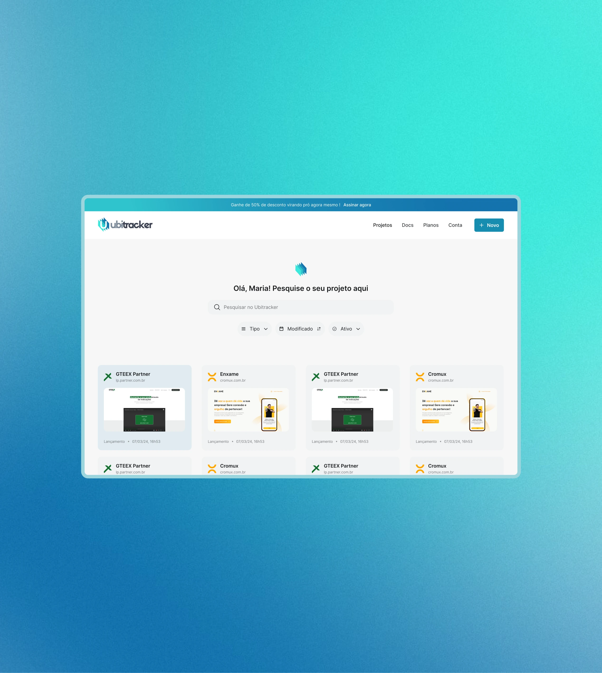 Interface web do Ubitracker