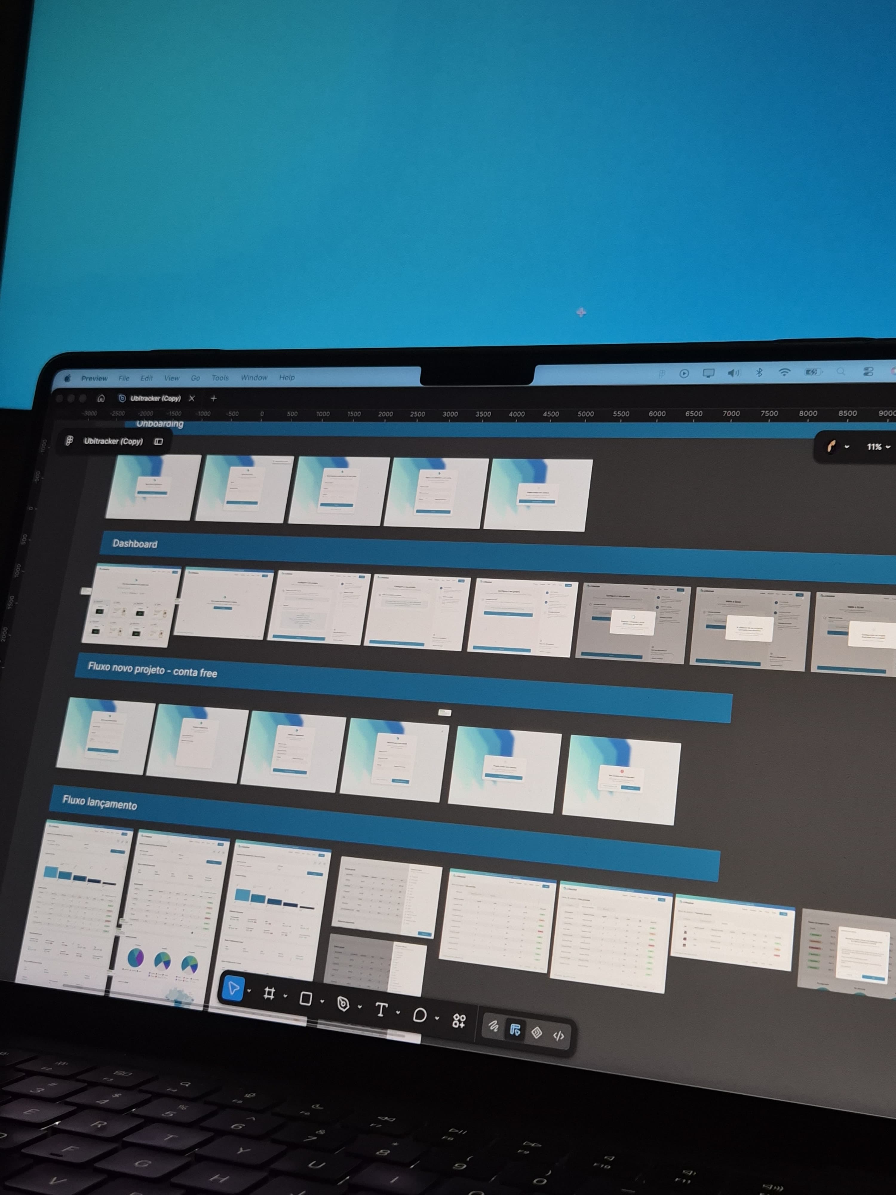 Processo de design do Ubitracker no Figma
